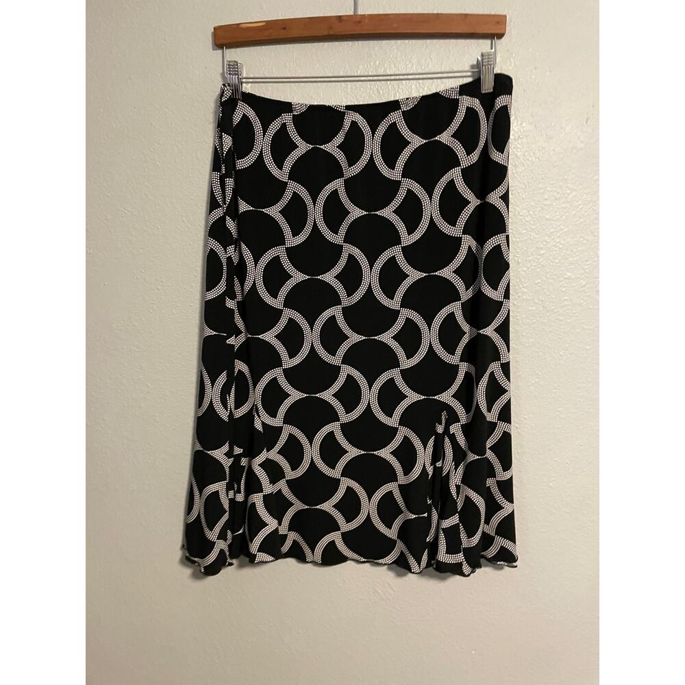 Biyaycda Womens Skirt Large Black Geometric Stretch Pull On Ruffle Grunge Y2K